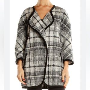 Cynthia Rowley Oversized Plaid Wool Over Coat Size XS